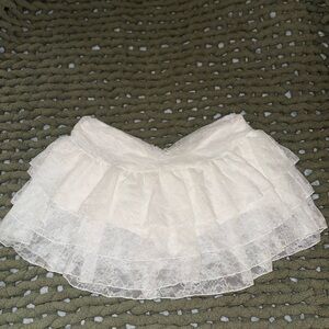 White Lace Mini Skirt